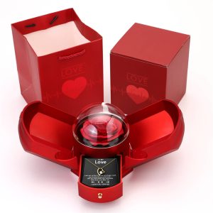 Gift box drawer double open rose style rose jewelry box angel wings Chinese Valentine's Day necklace gift box