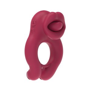 Vibration Mini Vibrator Three motor flirting couple sharing lock ring tongue